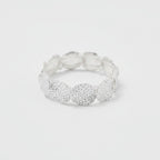 Textured Disc Beaded Stretch Bracelet - Bracelet Gold Round