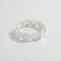 Textured Disc Beaded Stretch Bracelet - Silver Round Bracelet