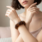 Amber Tortoiseshell Ribbed Resin Bracelet