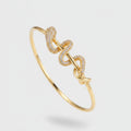 Rhinestone Twisted Open Cuff Bracelet - Bracelet - Gold Plated