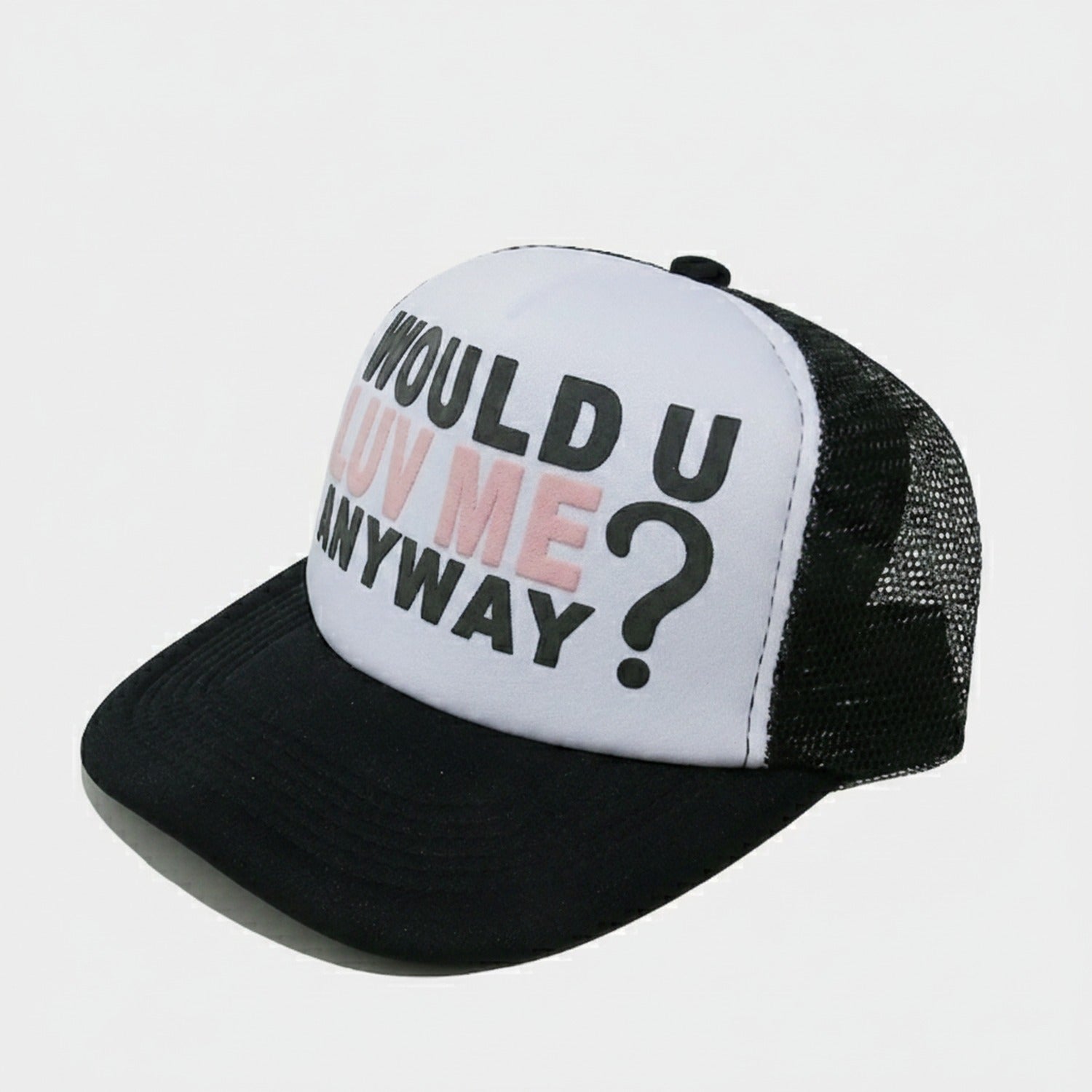 Black And White Mesh Trucker Cap