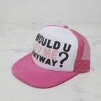 Pink Mesh Trucker Cap With White Front Panel – apparel accessories (view 3)