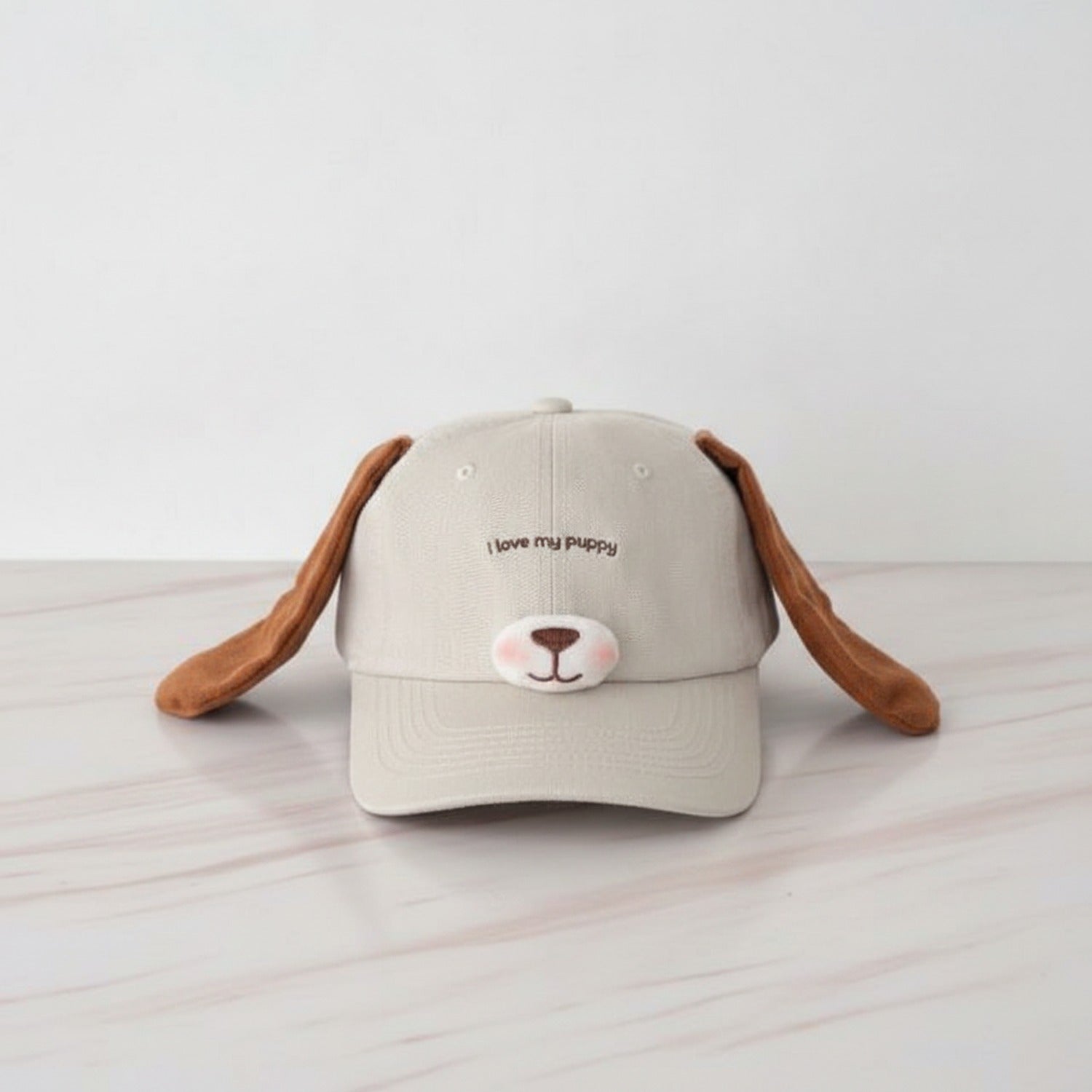 Puppy Ear Baseball Cap With Floppy Ears - Beige – apparel accessories (view 2)