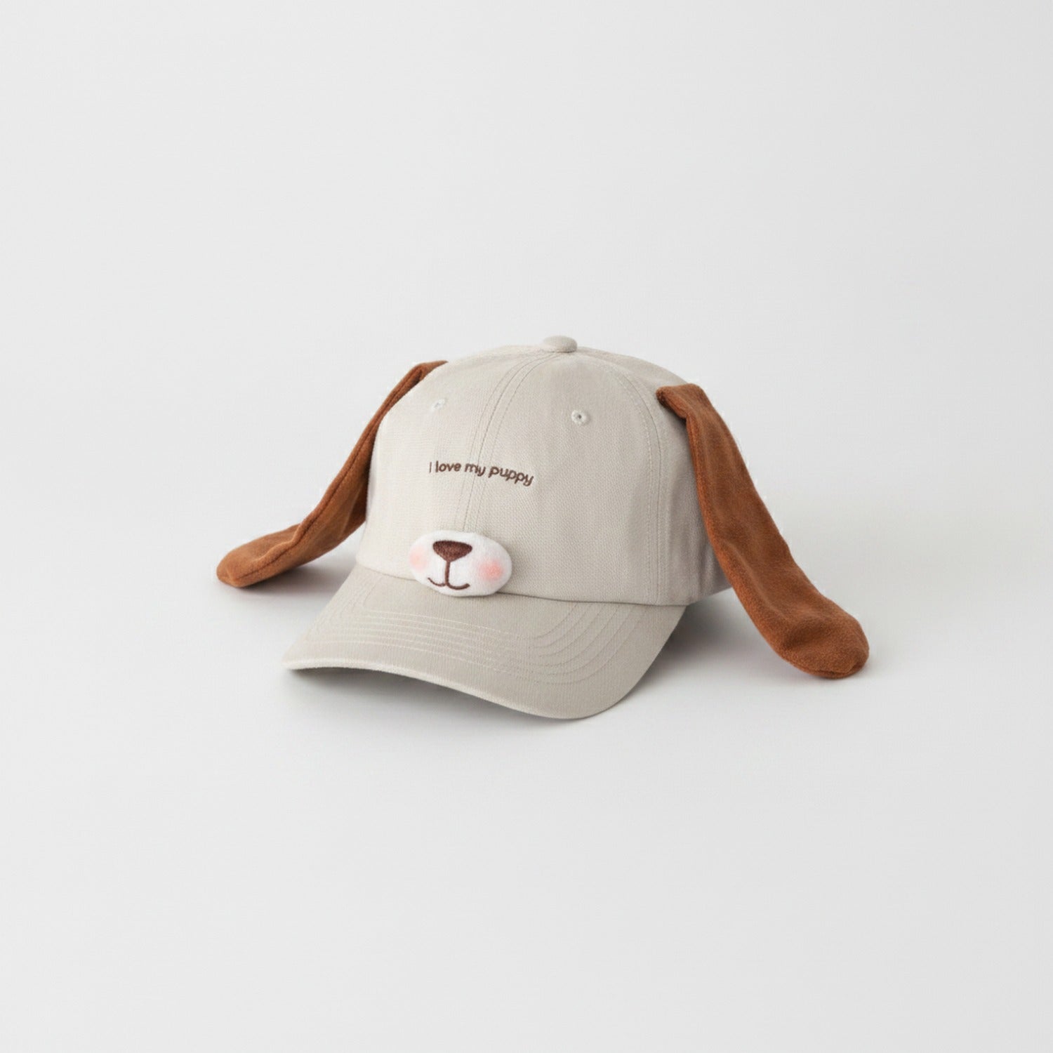 Puppy Ear Baseball Cap With Floppy Ears - Beige – apparel accessories (view 1)