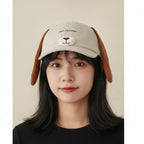 Puppy Ear Baseball Cap With Floppy Ears - Beige – apparel accessories (view 3)