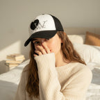 Black and White Heart Baseball Cap