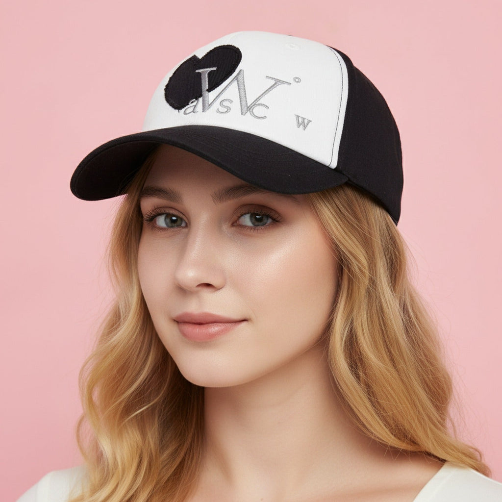 Heart Baseball Cap - Black – apparel accessories (view 2)