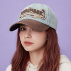 Vintage Two-Tone Baseball Cap With Embroidered Fish Badge – apparel accessories (view 2)
