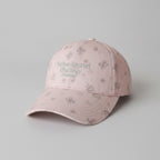 Vintage Floral Baseball Cap with Embroidered Text - Pink – apparel accessories (view 1)