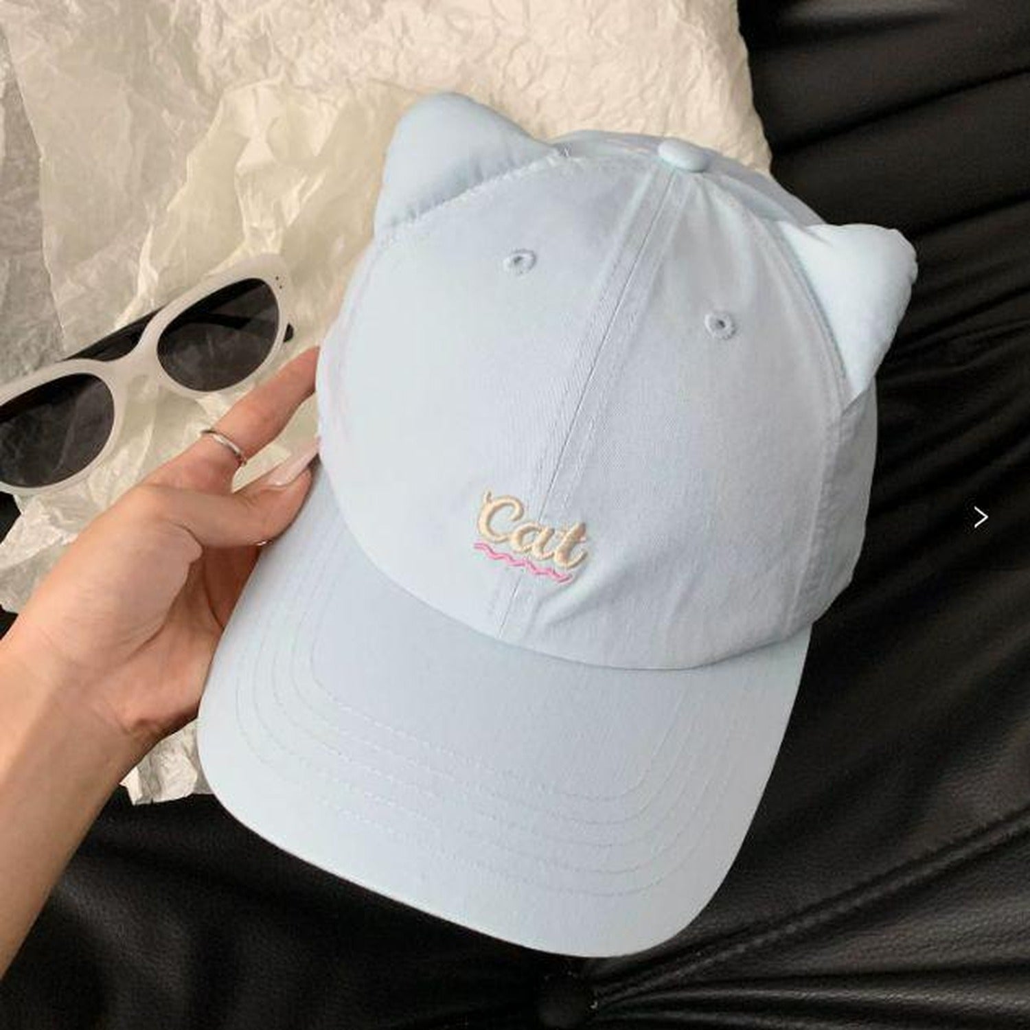 Cat Ear Baseball Cap - Blue Cat Ear Duck Bill Cap