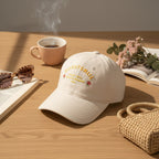 Embroidered Rose Baseball Cap - Cream White – apparel accessories (view 3)