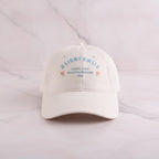Embroidered Rose Baseball Cap - Cream White
