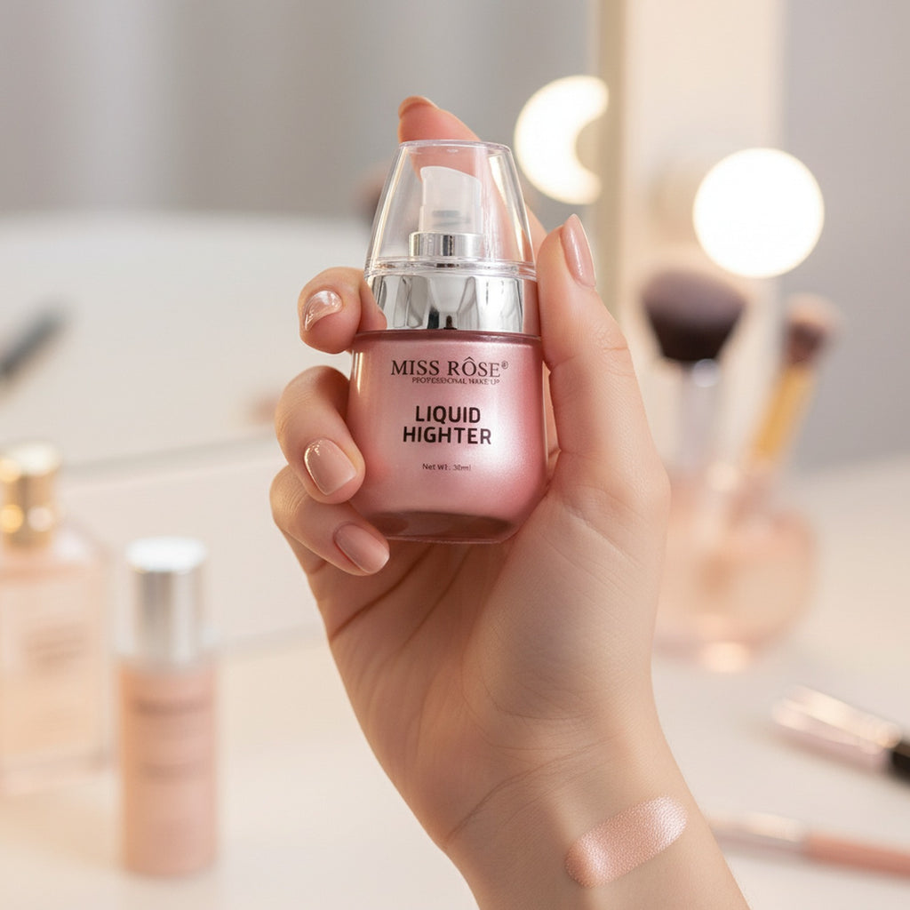 Rose Pink Liquid Highlighter Shimmer