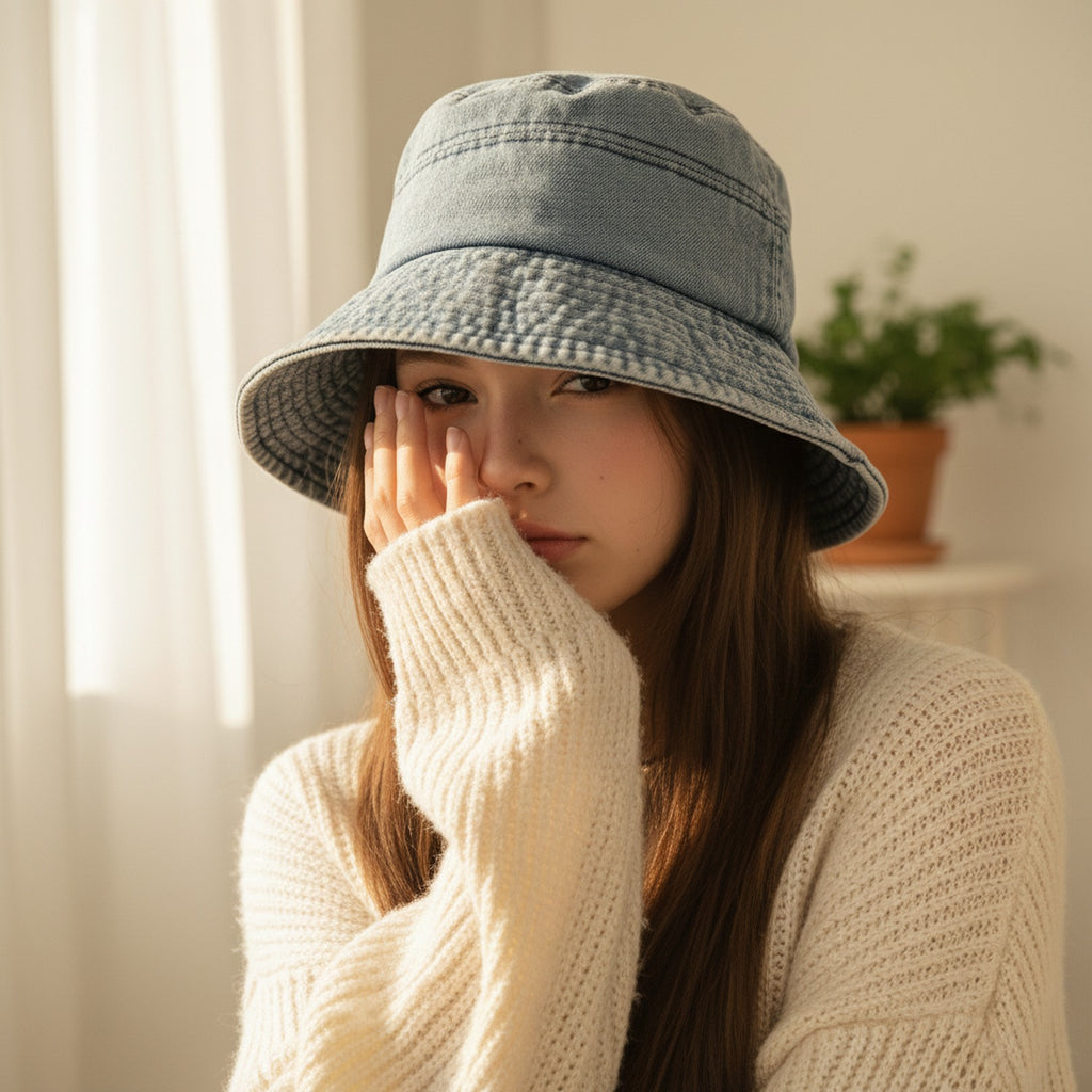 Light Wash Denim Bucket Hat