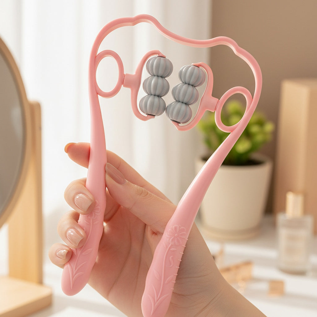 Pink Pearl Beaded Face Roller Tool