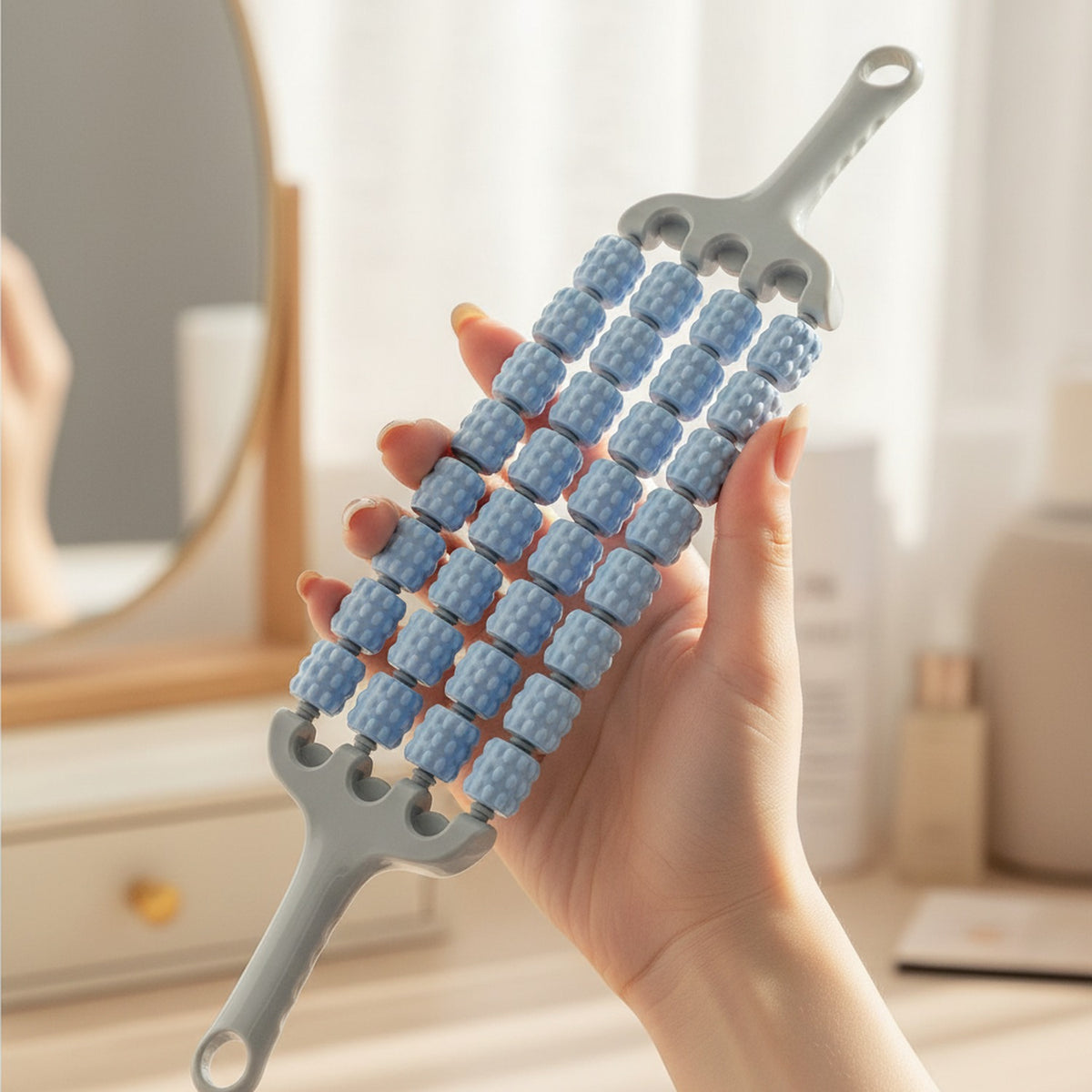 Blue Beaded Makeup Brush Cleaner Tool – Korean beauty tool (view 2)