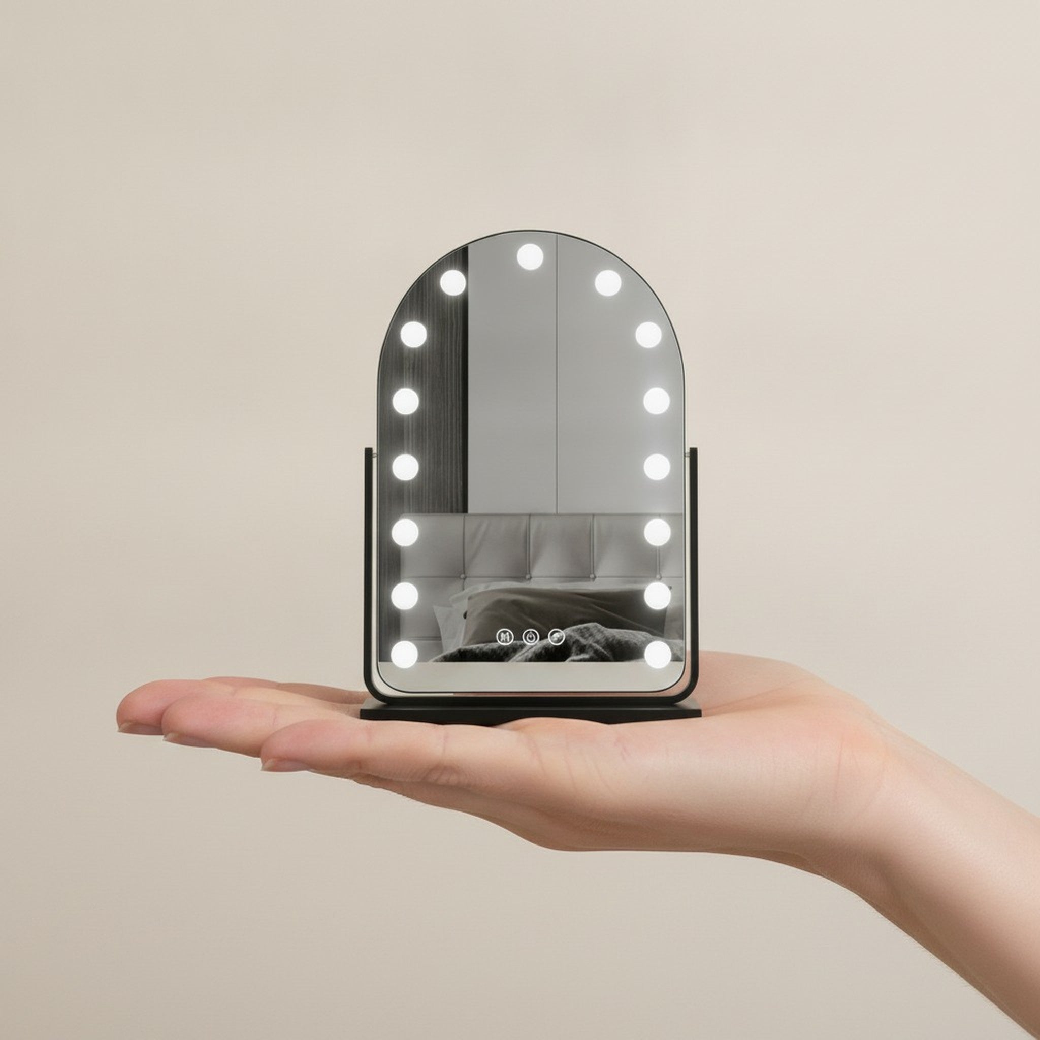 Arched LED Dimmable Vanity Makeup Mirror – Korean beauty tool (view 3)
