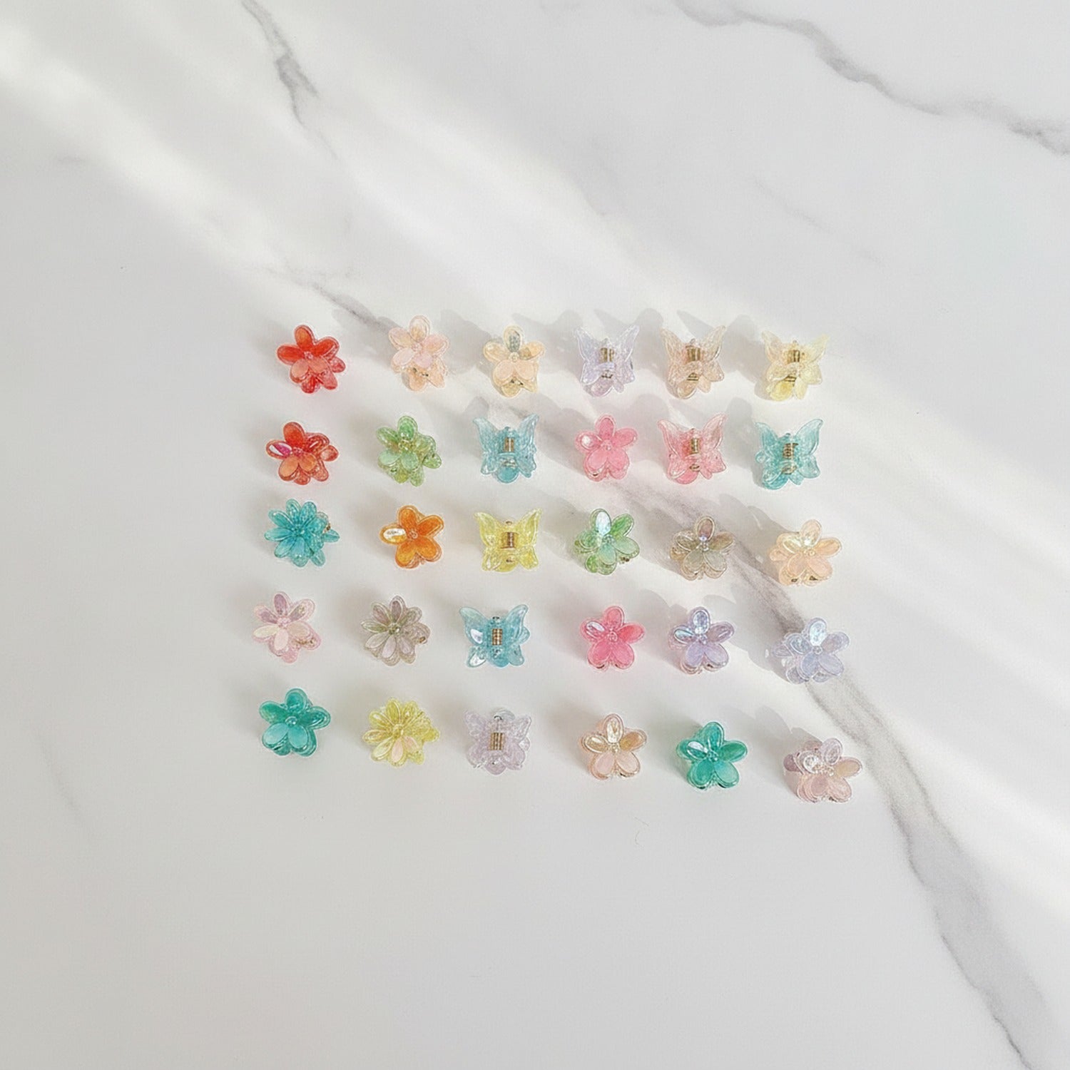 Mini Star Hair Clip Set - Rainbow Stars