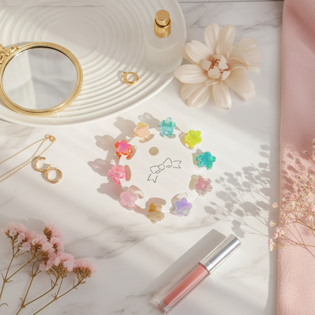Mini Star Hair Clip Set - Flower Mix – hair accessories (view 2)