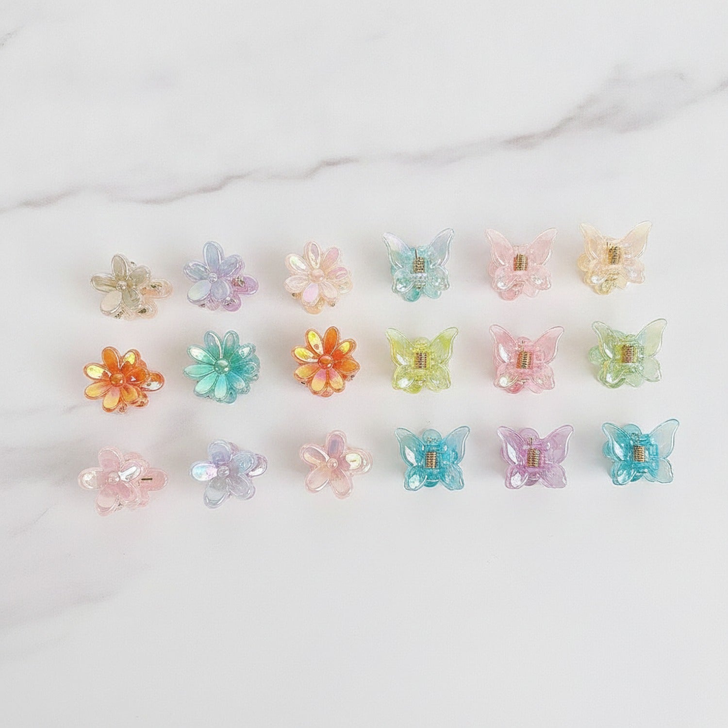 Mini Star Hair Clip Set - Flower Mix