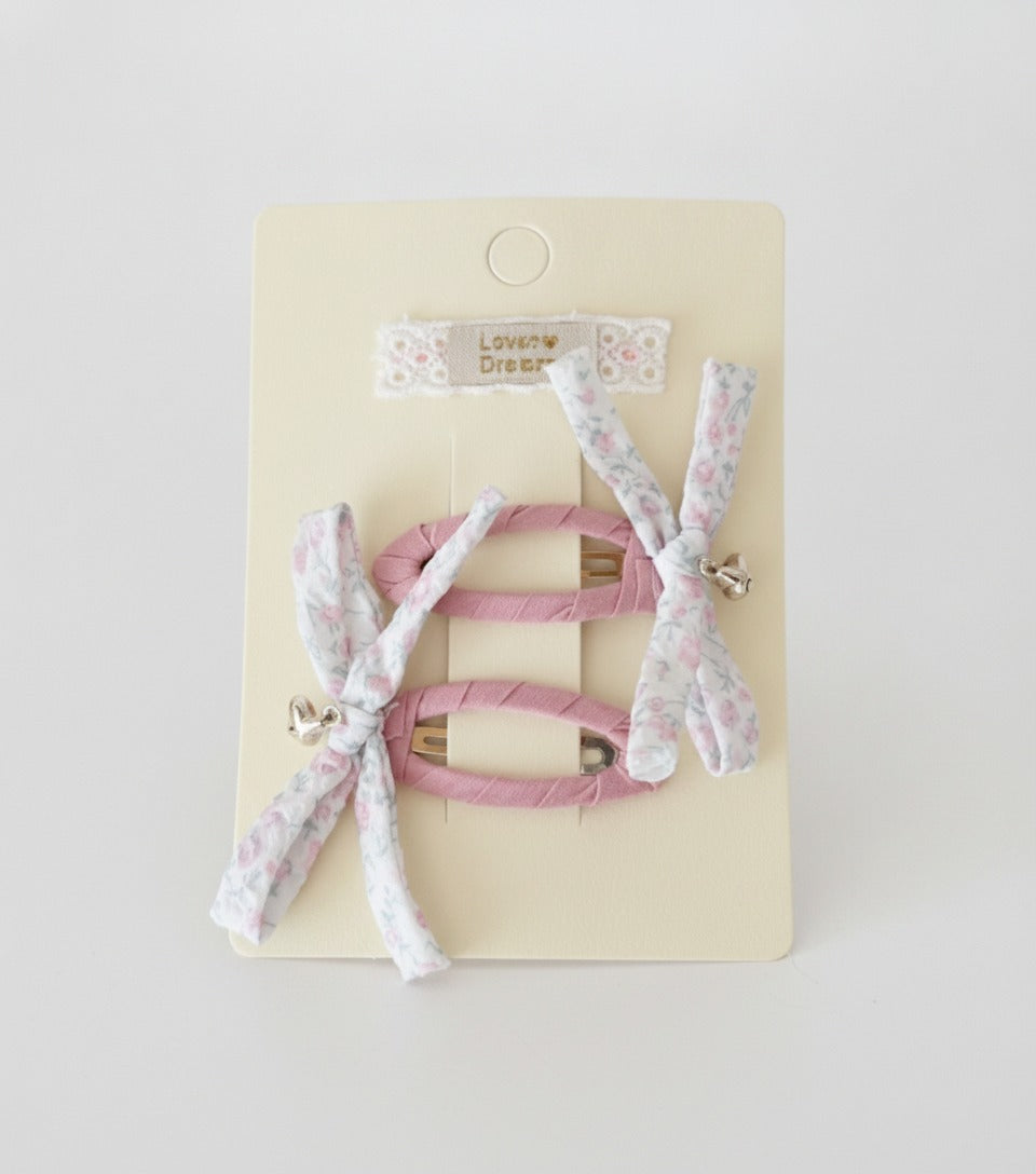 Floral Butterfly Bow Hair Clips Set – hair accessories (view 1)