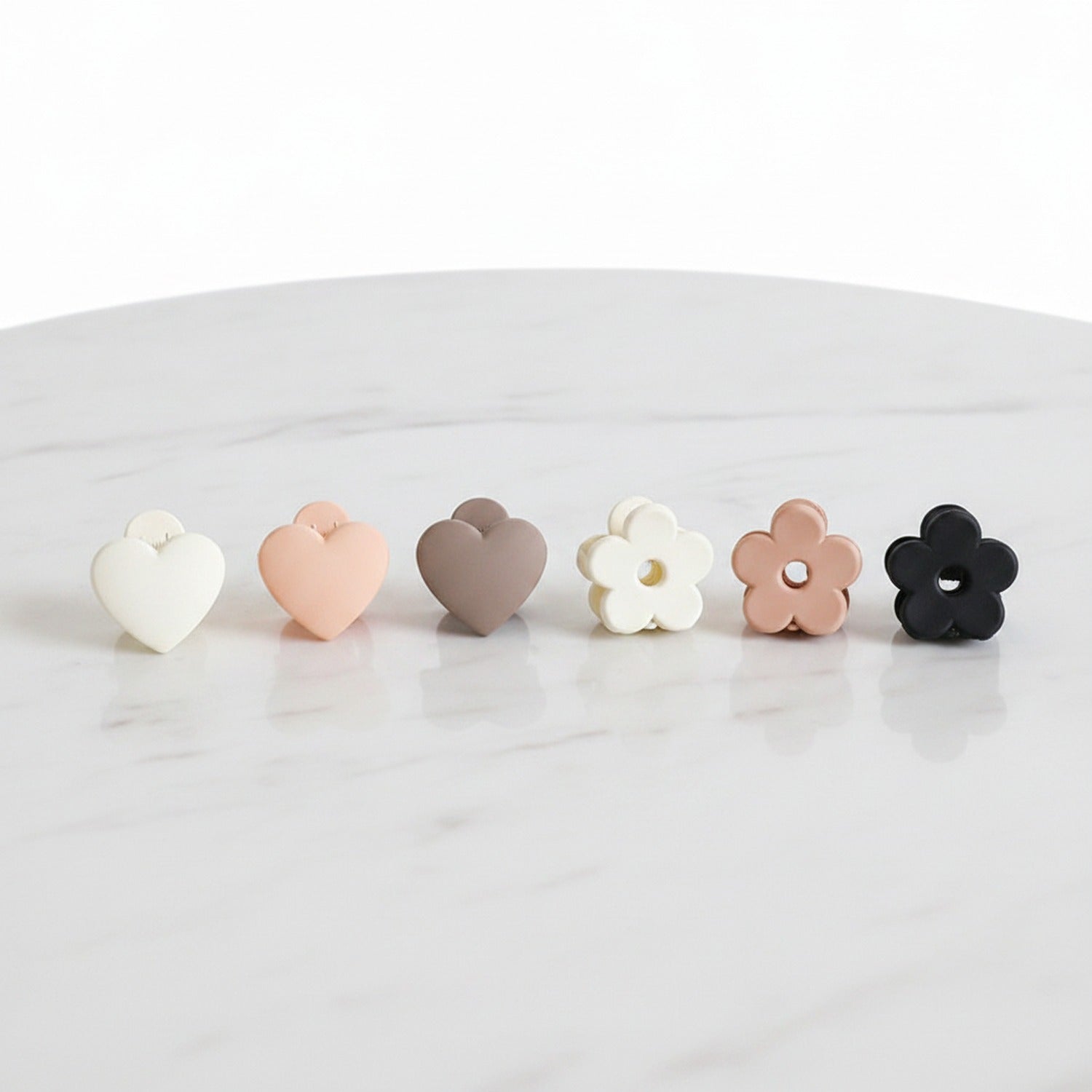 Heart Shaped Acrylic Hair Clips Set