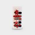 Red Polka Dot Star Heart Hair Clips Set