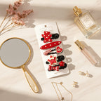 Red Polka Dot Star Heart Hair Clips Set – hair accessories (view 2)