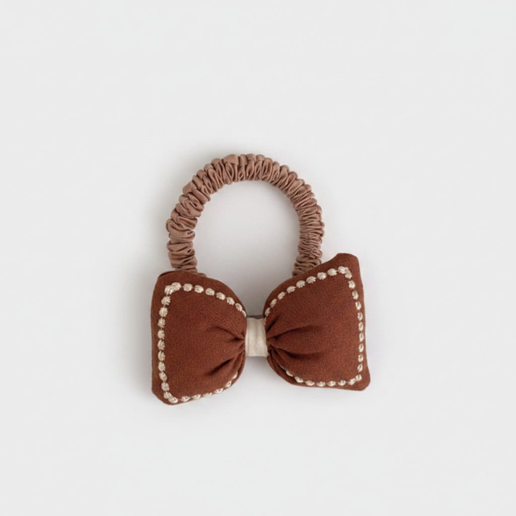 Studded Pearl Bow Hair Tie Clip