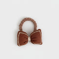 Studded Pearl Bow Hair Tie Clip