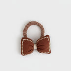 Studded Pearl Bow Hair Tie Clip