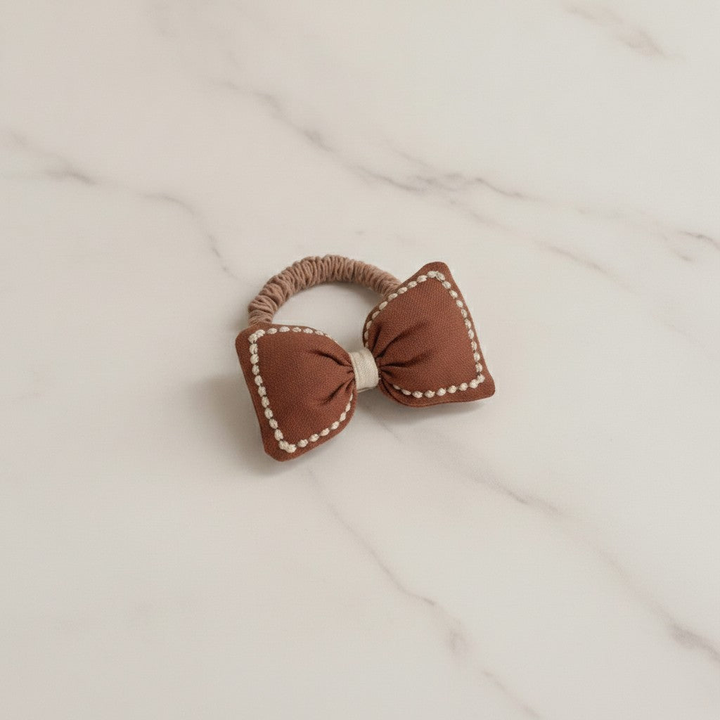 Studded Pearl Bow Hair Tie Clip – hair accessories (view 2)