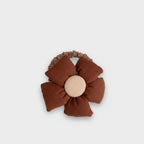Rust Flower Hair Clip with Cream Center