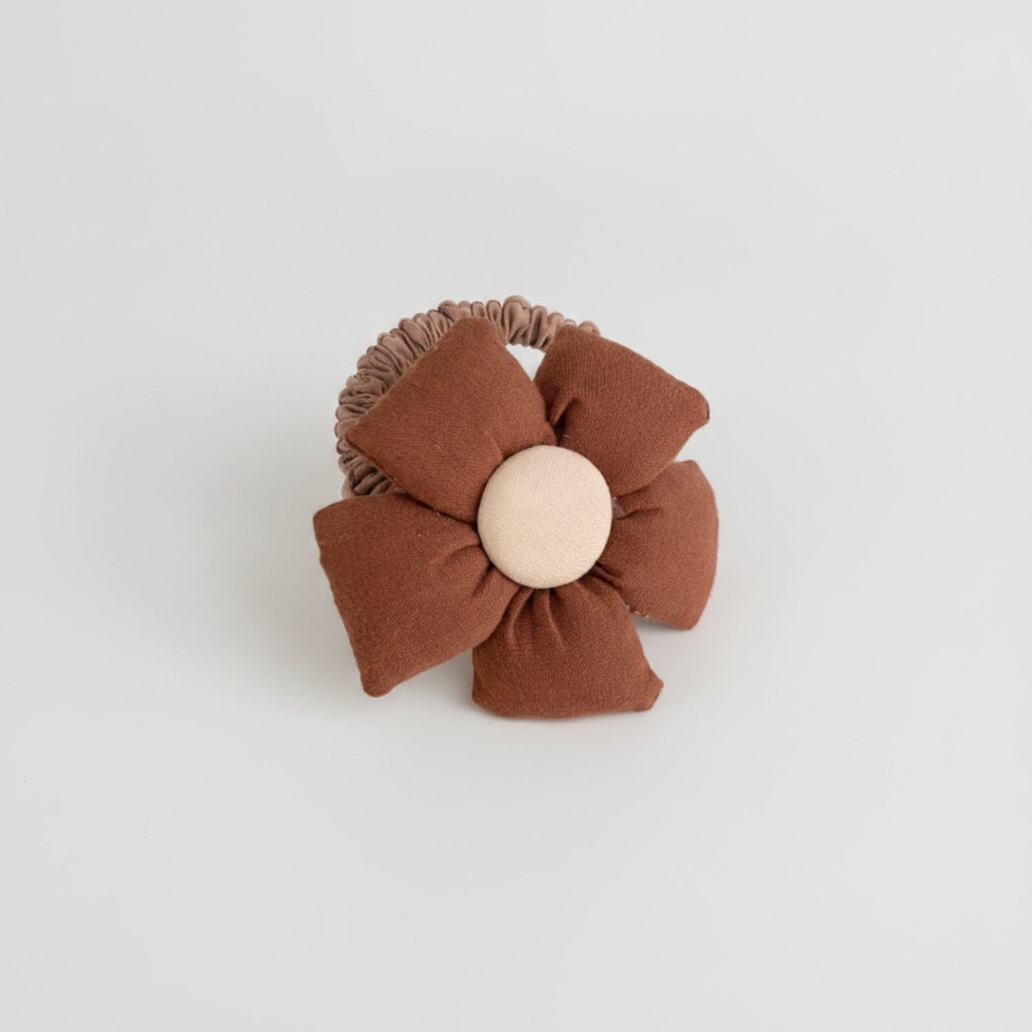 Rust Flower Hair Clip with Cream Center