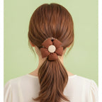 Rust Flower Hair Clip with Cream Center – hair accessories (view 2)