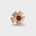 Beige Fabric Flower Hair Clip With Rust Center