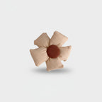 Beige Fabric Flower Hair Clip With Rust Center