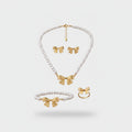 Pearl Bow Jewelry Set With Ring