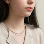 Beaded Layered Necklace With Rose Quartz Accents