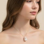 Pearl Star Pendant Gold Chain Necklace