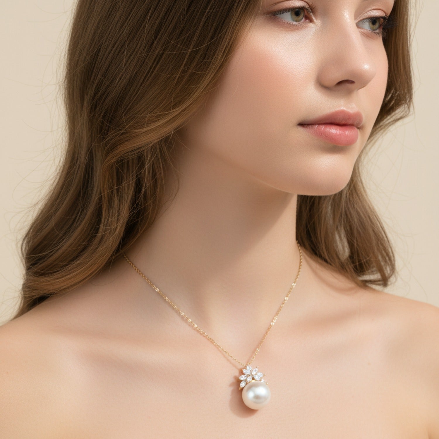 Pearl Star Pendant Chain Necklace - Gold XL81067