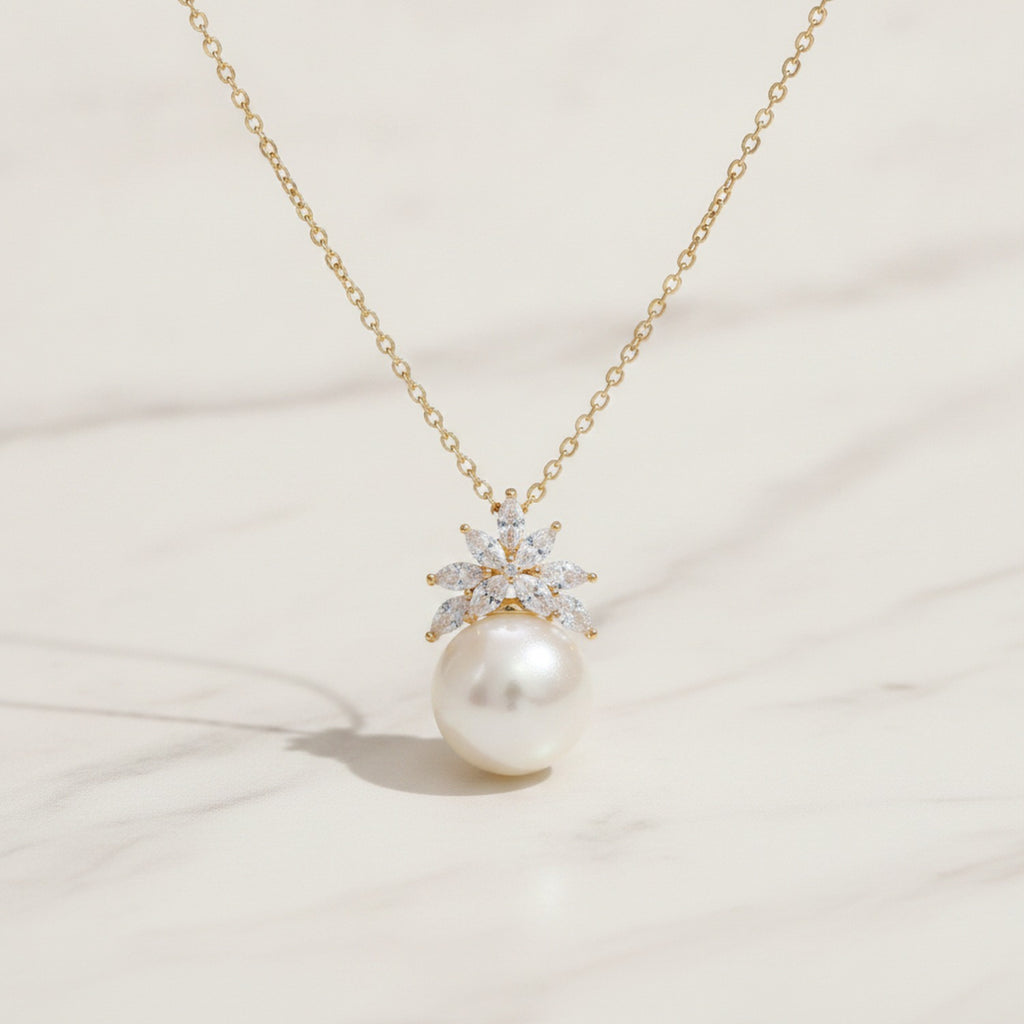 Pearl Star Pendant Chain Necklace - Gold XL81067