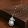 Pearl Star Pendant Chain Necklace - Silver XL81067 – jewelry (view 1)