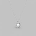 Pearl and Crystal Spiral Pendant Necklace