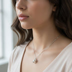 Pearl and Crystal Spiral Pendant Necklace