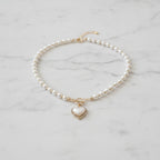 Pearl Heart Charm Necklace with Toggle Clasp – jewelry (view 2)