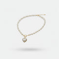 Pearl Heart Charm Necklace with Toggle Clasp – jewelry (view 1)
