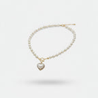 Pearl Heart Charm Necklace with Toggle Clasp – jewelry (view 1)