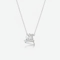 Pearl and Rhinestone Bell Charm Necklace - Silver XL70298 – jewelry (view 1)