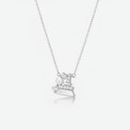 Pearl and Rhinestone Bell Charm Necklace - Silver XL70298 – jewelry (view 1)